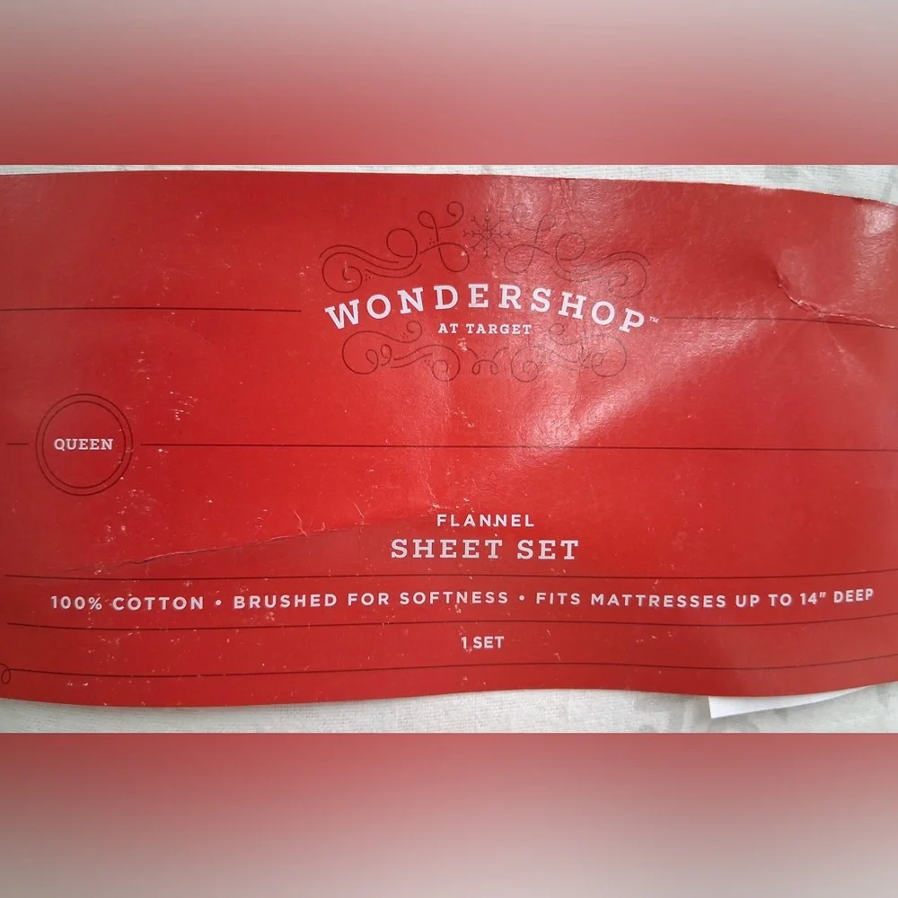NEW Wondershop Snowflake Flannel Queen Sheet Set 100% Cotton Cozy Winter Soft